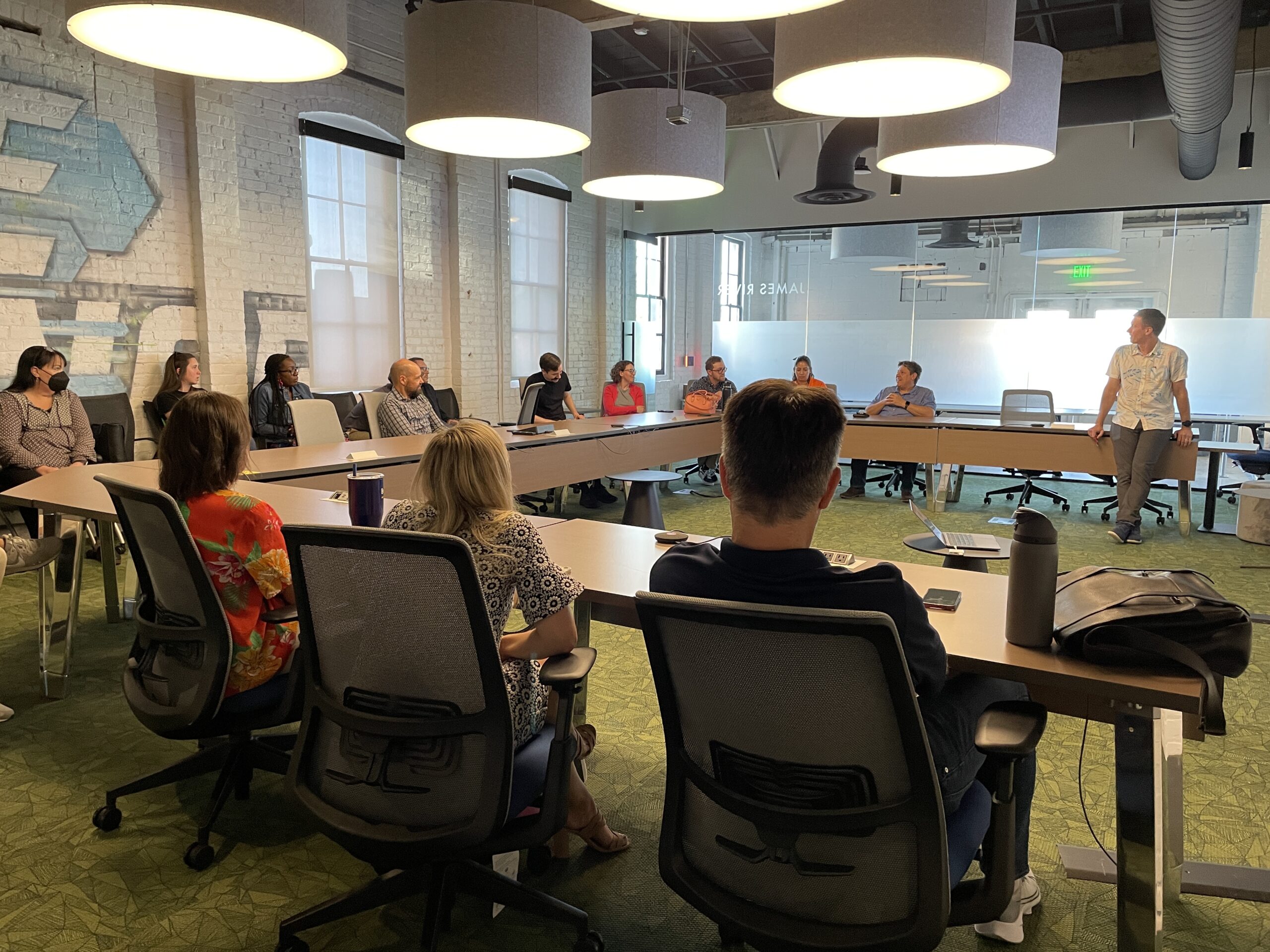 Andrew Miller and DigitalRVA attendees in open discussion.